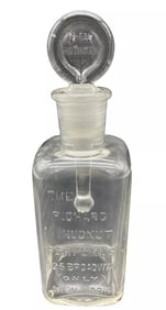 RICHARD HUDNUT PERFUMER NEW YORK, VERY EARLY BOTTLE & GLASS STOPPER