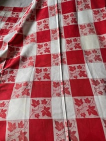 Vintage Red White Gingham Check Picnic Tablecloth Cotton IVY simtex