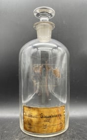 Strawberry Extract Apothecary Bottle Blown Glass with Ground Stopper