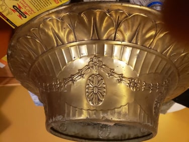 Antique lamp light rare metal shade hanging ceiling