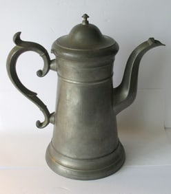 Antique Lighthouse shaped Maine pewter coffee pot.