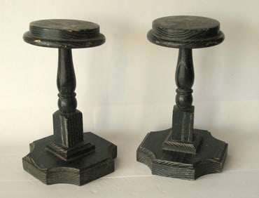 Pair of antique county store display pedestals