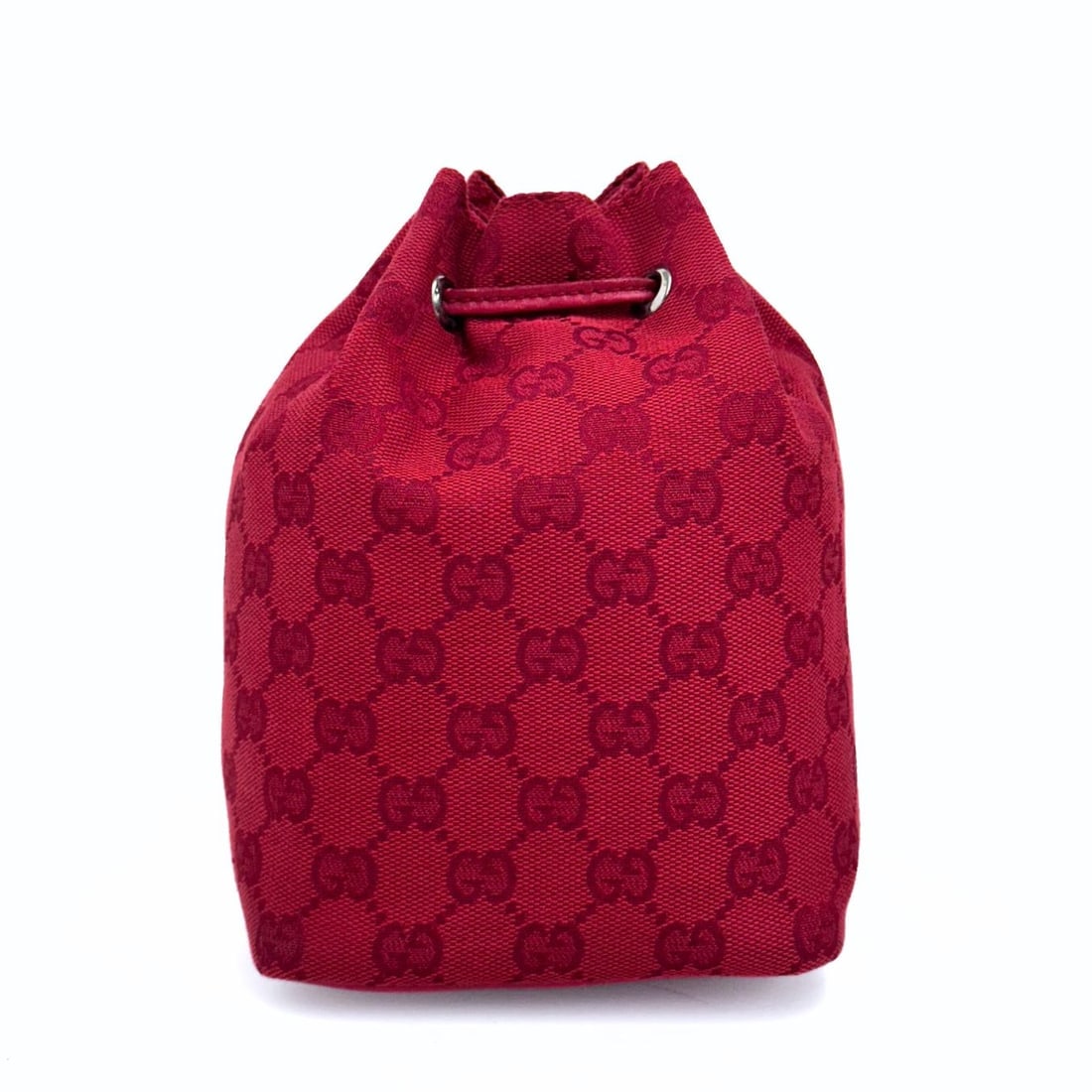 GUCCI Drawstring pouch bag in red GG canvas (1 of 8)