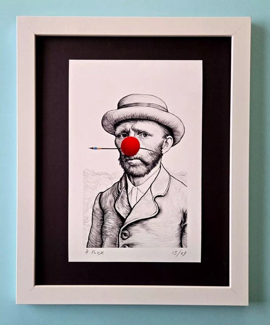 Aidan Flux | __________ ______ Vincent van Gogh _____: This is a one-of-a-kind Hand Signed Authentic Giclee by AIDAN FLUX. From his Series " Universal Icons" The artist has created a stunning piece of art that features a powerful message about women's emp