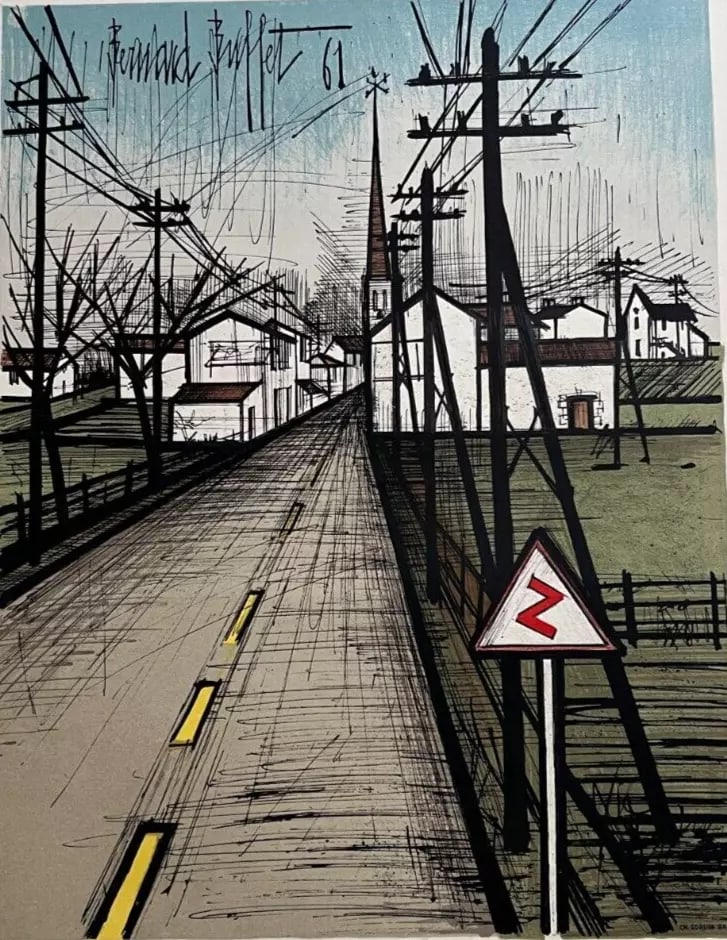 Vintage Poster Bernard Buffet Ville De Paris Palais Galliera Mourlot Print 1962 (1 of 8)