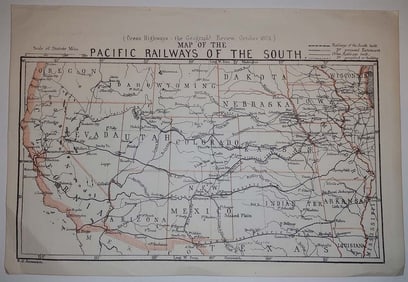 Map of the Pacific Railways of the South.