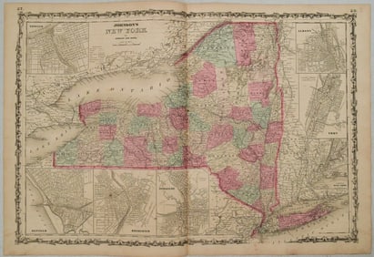 1863 Johnson's New York State Map -- Johnson's New York