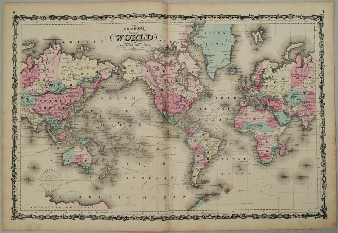 1863 Johnson's World on Mercator's Projection (1 of 1)
