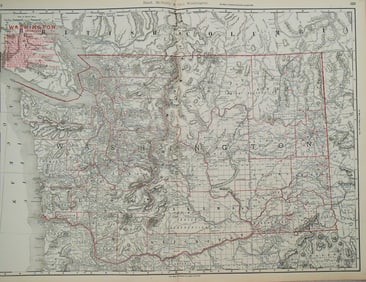 1892 Rand McNally Washington State -- Washington