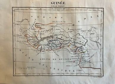1837 West Africa, Guinea Map By A. Perrot