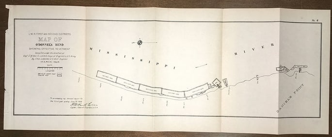 I. M. R. First and Second Districts. Map of O'Donnel's Bend showing effective revetment