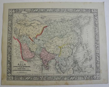 Map of Asia Showing Its Gt. Political Divisions,