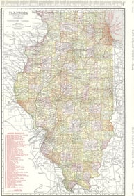 Rand, McNally & Co.'s New Business Atlas Map of Illinois