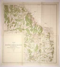 Map of Bighorn Forest Reserve Wyoming Showing Distribution of Woodland ... 1898