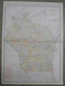Rand, McNally & Co.'s New Business Atlas Map of Wisconsin