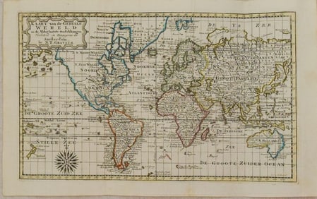 1788 Gravius World Map -- Kaart van de Geheele Wereld na de Alderlaatste Ontdekkingen