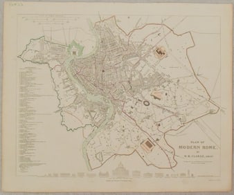 1835 SDUK Map of Modern Rome -- Plan of Modern Rome