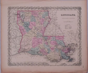 1855 Colton Map of Louisiana -- Louisiana