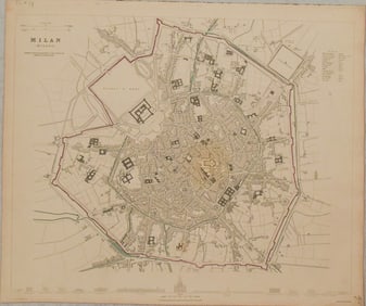 1835 SDUK Map of Milan -- Milan (Milano)