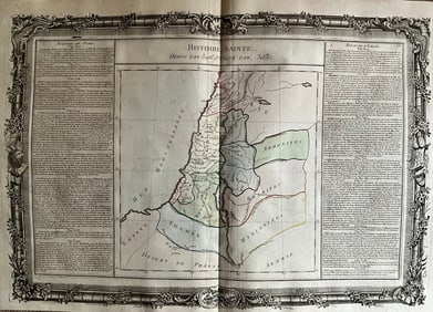 Holy Land Showing the 12 Tribes by Claude Buy de Mornas, 1762