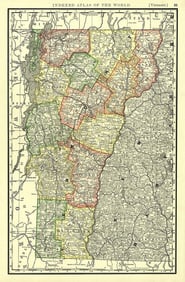 Rand, McNally & Co.'S Business Atlas Map of Vermont