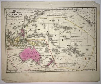 No. 18 Map of Oceanica Engraved to Illustrate Mitchell's School and Family Geography