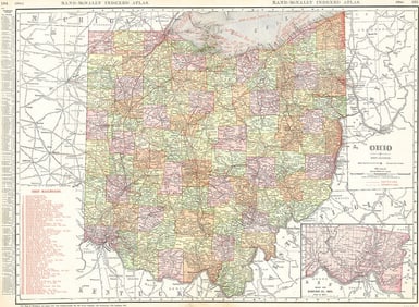 Rand, McNally & Co.'s New Business Atlas Map of Ohio