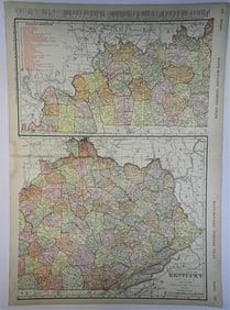 Rand, McNally & Co.'s New Business Atlas Map of Kentucky