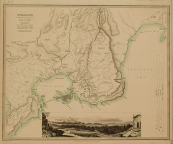 1835 SDUK Map of Syracuse -- Syracuse with the remaining vestiges of its Five Cities