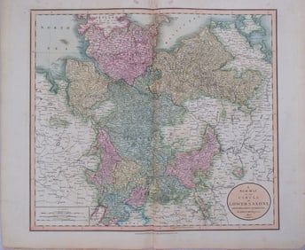 1801 Cary Map of Germany's lower Saxony -- A New Map of the Circle of Lower Saxony From the Latest