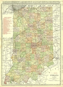 Rand, McNally & Co.'s New Business Atlas Map of Indiana