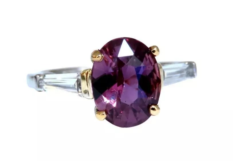 GIA Certified 2.47ct Natural Purple Pink Sapphire Diamonds Ring 18kt Gold #12340 (1 of 6)