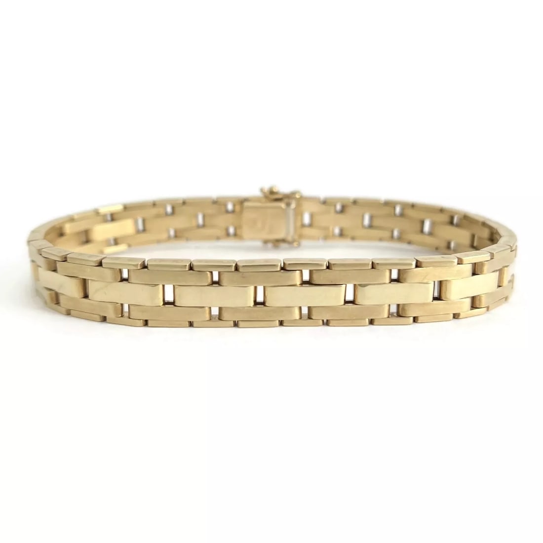 Vintage Italian Men's Panther Chain Link Bracelet 14K Yellow Gold, 38.01 Grams (1 of 7)