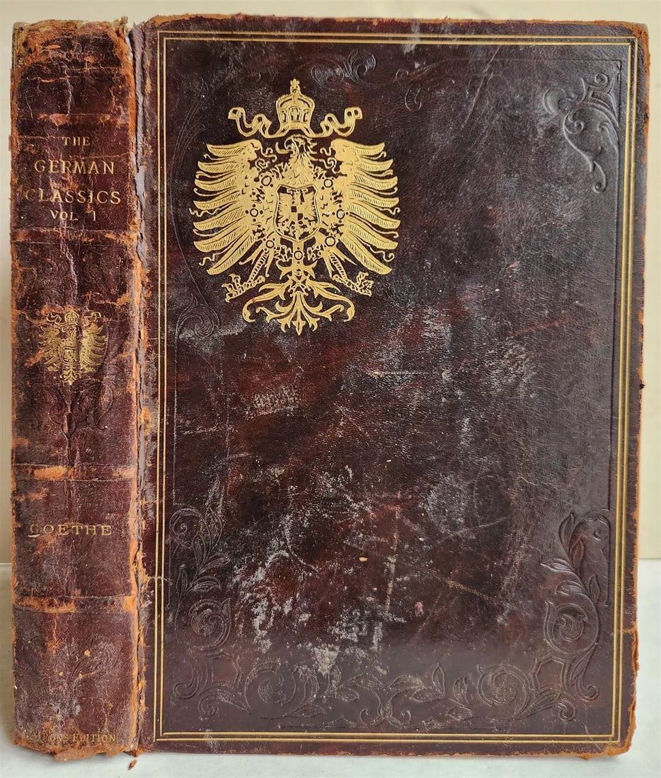 1913 BOOK SHAPE BOX SAFE CONTAINER GERMAN CLASSICS antique GOETHE (1 of 10)