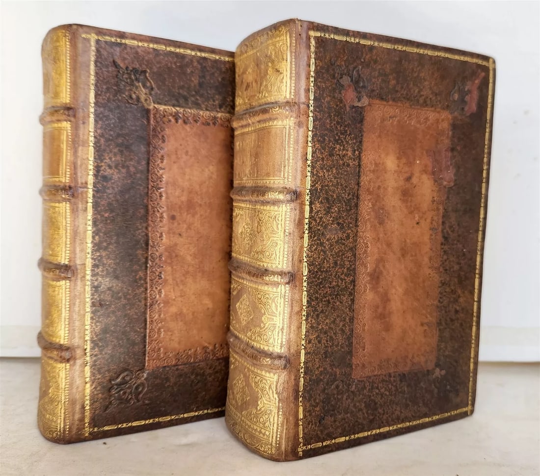 1728 BIBLE in FRENCH 2 VOLUMES antique La Sainte Bible: La Sainte Bible, qui contient le vieux et nouveau testament... par David Martin. Nouvelle ed The Holy Bible, containing the old and new testament... by David Martin. New edition 2 volumes Hanover and