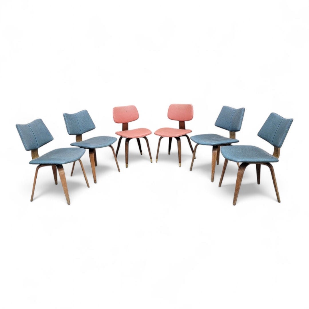 Mid Century Modern Bentwood Dining Chairs By Bruno Weil for Thonet - Set of 6: Vintage from the 1970s Materials: bentwood, vinyl Mid Century Modern Bentwood Dining Chairs By Bruno Weil for Thonet - Set of 6 Featuring a set of 6 MCM Bentwood Dining Chairs Designed by Bruno Weil f
