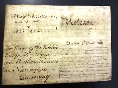 1766 English Vellum Indenture Worlds End