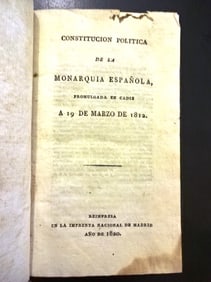 1820 Constitucion Politica of 1812 Cadiz