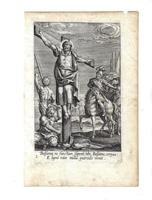 1608 Fine Engraving Crucifixion of Balsame