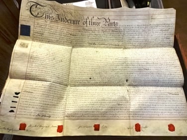 1821 English Vellum Indenture Nine Red Wax Seals