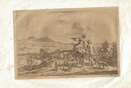 17th C Engraving Visscher Berchem