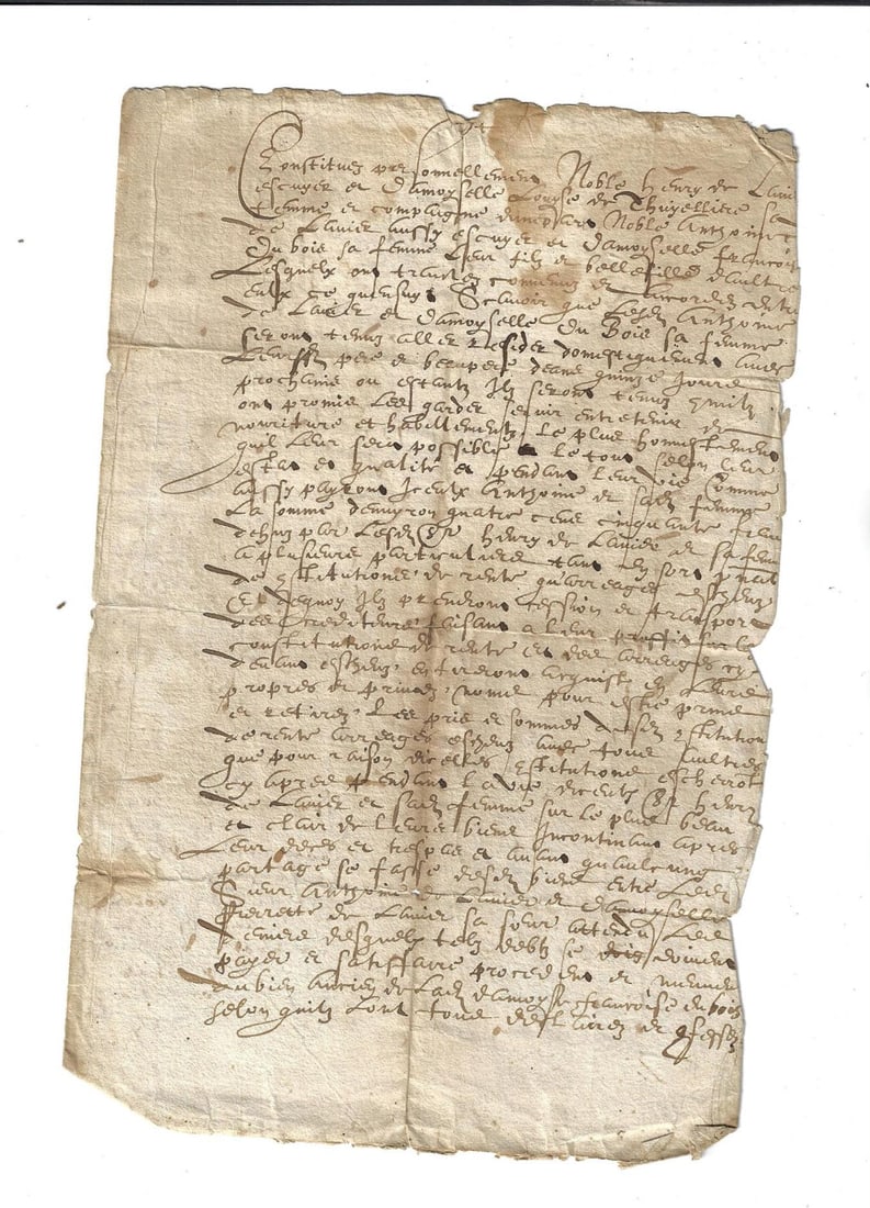 16th C French Manuscript (1 of 3)