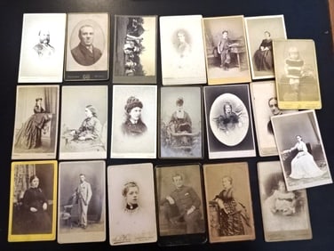 Twenty CDV Photocards