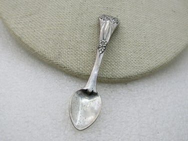 Vintage Coro Pegasus Sterling Floral Spoon Brooch, Mid-Century