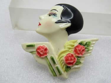 Vintage Art Deco/Flapper Brooch, with Flowers, 1960's-1970's