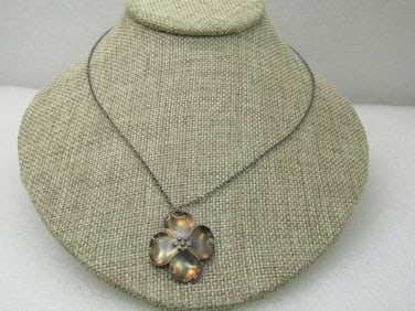 Vintage Sterling Stuart Nye Dogwood Necklace, 18"