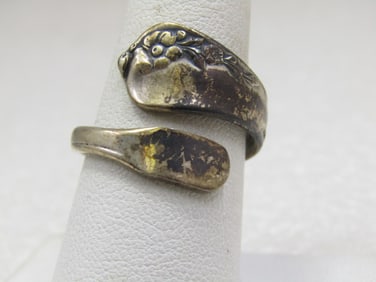 Vintage Sterling Oneida Community Spoon Ring, Sz. 8, Adj. Signed
