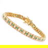1.82 TW CTS EMERALDS & DIAMONDS 18K GOLD PLATED DESIGNER BRACELET SIZE 7.6 INCHES
