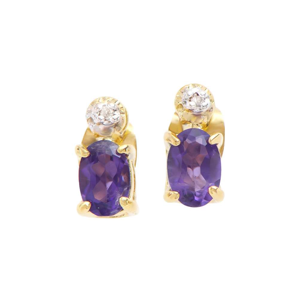 .77 TW CTS AMETHYST & DIAMONDS 18K GOLD PLATED DESIGNER EAR-RINGS: AMETHYST OVAL 6X4 PCS 2 CTS 0.75 & DIAMONDS ROUND 1.1MM 2 PCS .02 CTS Reserve: $32.20 Shipping: Domestic: Flat-rate of $17.65 to anywhere within the contiguous U.S. International: Foreign shipping rat