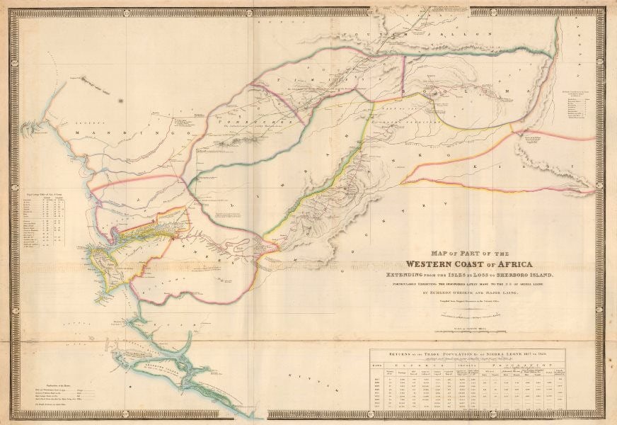 Part of the Western Coast of Africa…' by James Wyld. Sierra Leone 1840 old map (1 of 1)